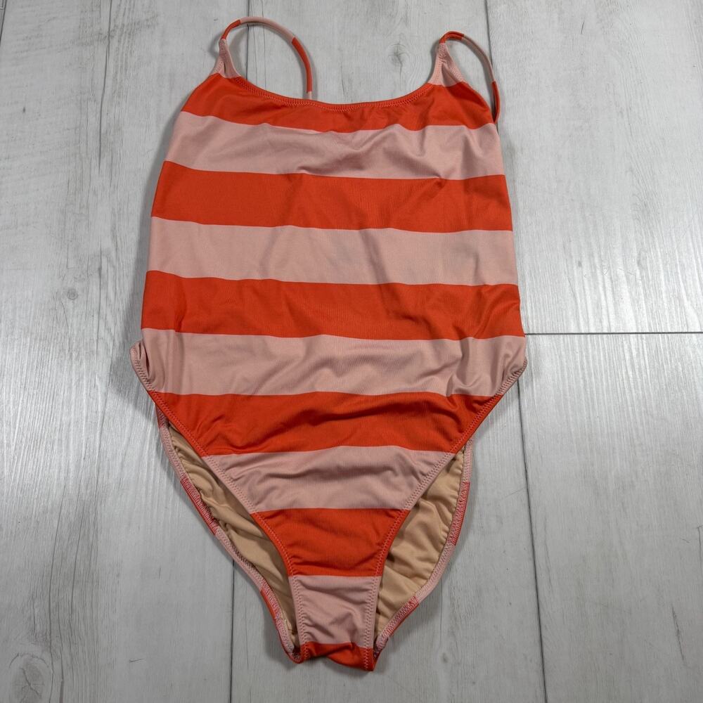 J.Crew Playa Super-Scoopback One-Piece Swimsuit Tangerine Blush Small